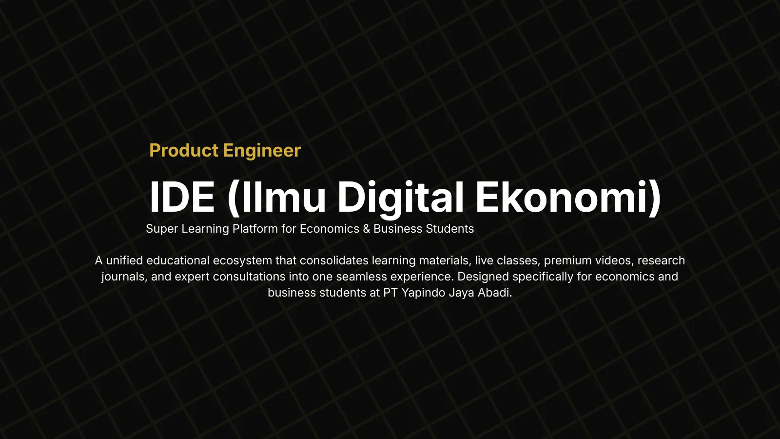 IDE (Ilmu Digital Ekonomi)